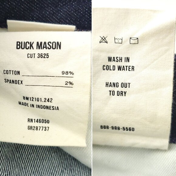 Buck Mason Maverick Slim Jeans D001 Button Fly Denim Men's "32" Real 34x33 - Picture 7 of 11